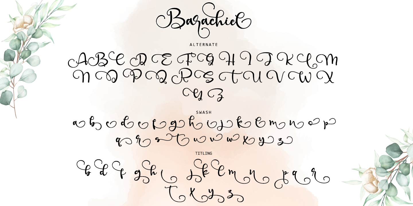 Przykład czcionki Barachiel Alternate Monogram
